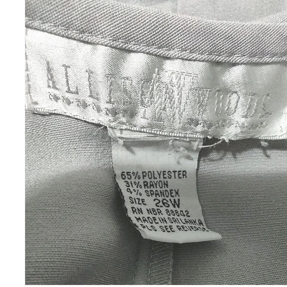 Allison Woods Jacket Women's Size 26W Gray Zip Up Long Sleeve 2 Pockets Stretch‎